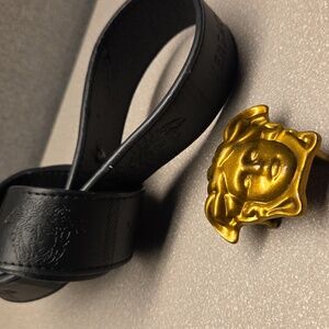 Versace leather belt and buckle